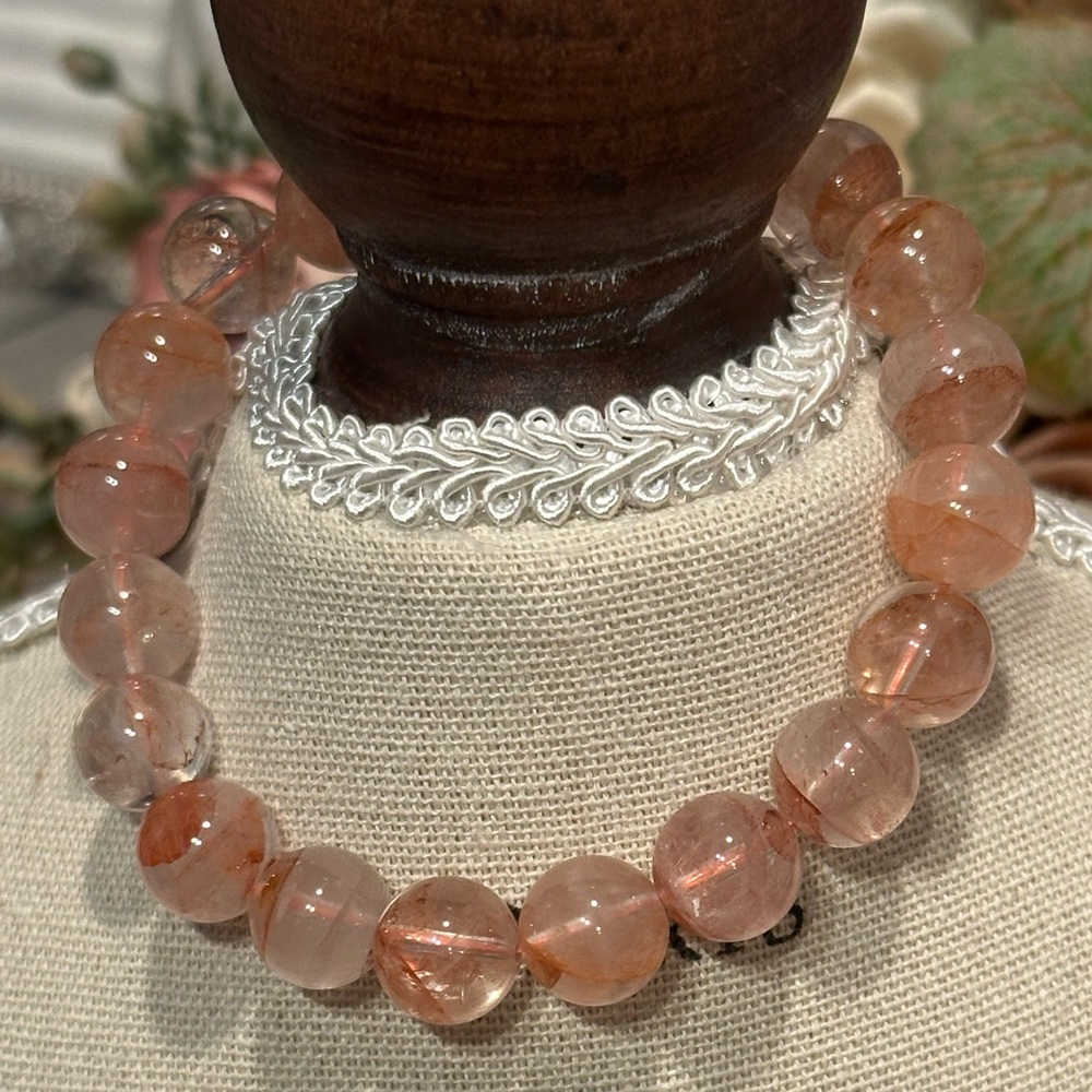 Fire Quartz Bracelet 10mm Size 6.75
